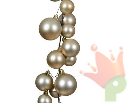 GHIRLANDA DI PALLINE PERLA LUCIDE OPACHE 180 CM