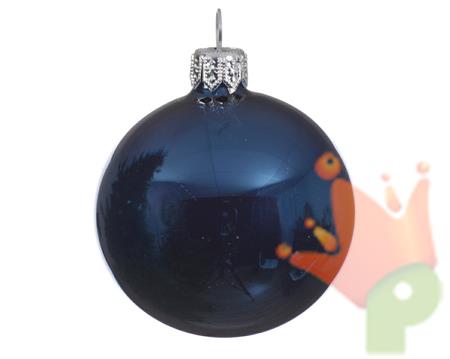 PALLINA DI NATALE IN VETRO BLU LUCIDO 15 CM