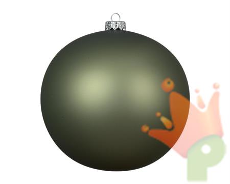 PALLINE DI NATALE IN VETRO VERDE ROSMARINO OPACO 8CM 6 PZ