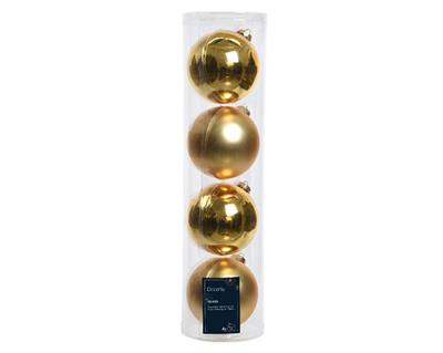 PALLINE DI NATALE IN VETRO ORO LUCIDO OPACO 10 CM 4 PZ