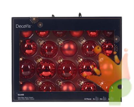 PALLINE DI NATALE ROSSE ASSORTITE 21PZ