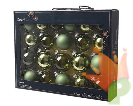PALLINE DI NATALE VERDE ROSMARINO 21 PZ