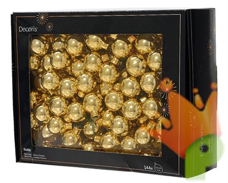 PALLINE DI NATALE A GRAPPOLO ORO LUCIDO 2,5 CM 12 PZ