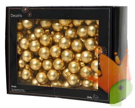 PALLINE DI NATALE A GRAPPOLO ORO OPACO 2,5 CM 12 PZ