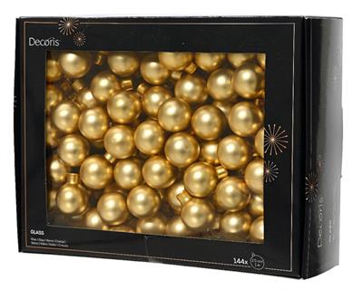 PALLINE DI NATALE A GRAPPOLO ORO OPACO 2,5 CM 12 PZ