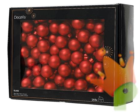 GRAPPOLO 12 PALLINE ROSSO OPACO 2,5 CM