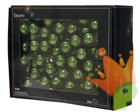 PALLINE DI NATALE A GRAPPOLO VERDE LUCIDO 2,5 CM 12 PZ