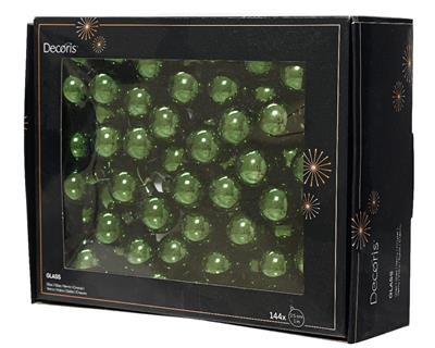 PALLINE DI NATALE A GRAPPOLO VERDE LUCIDO 2,5 CM 12 PZ