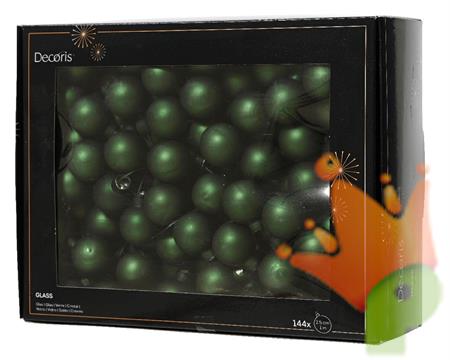 PALLINE DI NATALE A GRAPPOLO VERDE OPACO 2,5 CM 12 PZ