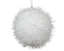PALLINA DI NATALE IN FOAM BIANCA INNEVATA 10 CM