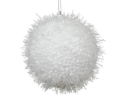 PALLINA DI NATALE IN FOAM BIANCA INNEVATA 10 CM