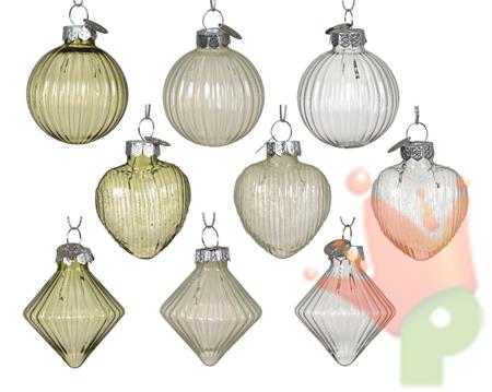 PALLINA DI NATALE IN VETRO TRASPARENTE 1 PZ 5,5 CM