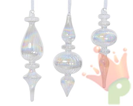 PENDENTE FIGURE ASSORTITE IN VETRO IRIDESCENTE 2 ASS