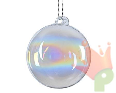 PALLINA DI NATALE IN VETRO IRIDESCENTE 8 CM