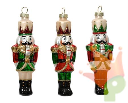 PENDENTE SCHIACCIANOCI CON GLITTER H.12CM 3 ASS