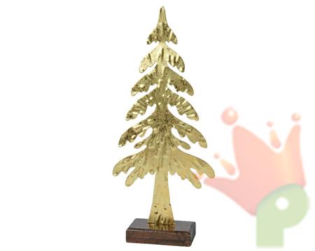 ALBERELLO DI METALLO  ORO CON BASE IN LEGNO H.31,5X14X5CM