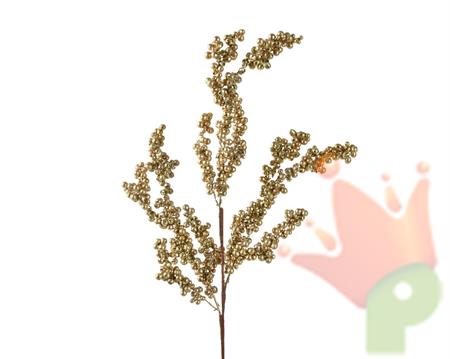 RAMO CON BACCHE ORO GLITTER 70 CM