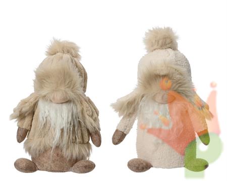 GNOMO IN POLIESTERE BEIGE 27 CM 2 ASS
