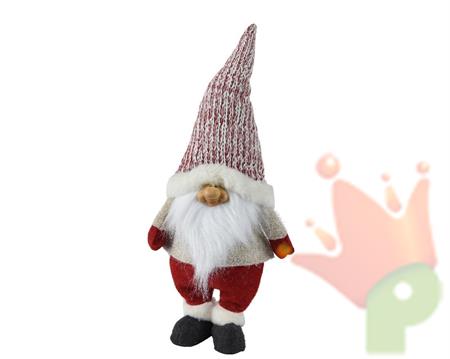 GNOMO CON CAPPELLO ROSSO E BIANCO H.45 CM