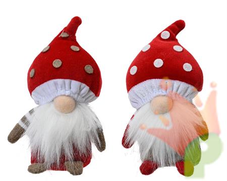 GNOMO CON CAPPELLO ROSSO POIS H.14,6 CM
