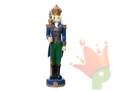 SOLDATINO SCHIACCIANOCI IN POLIRESINA VERDE/BLU H.38 CM