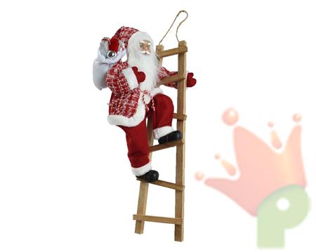 BABBO NATALE CON SCALA H.65X22X24 CM