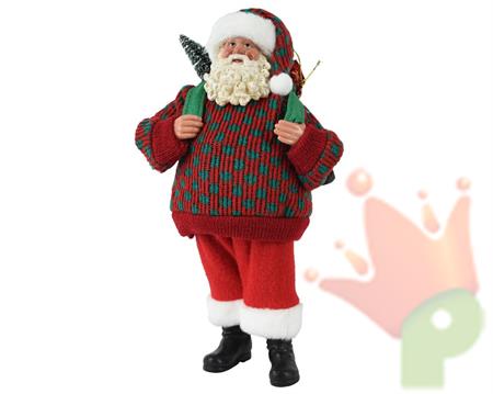 BABBO NATALE CON ZAINO E MAGLIONE H.28 CM