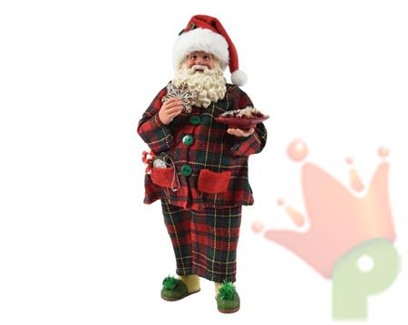 BABBO NATALE IN PIGIAMA CON BISCOTTI H.28 CM