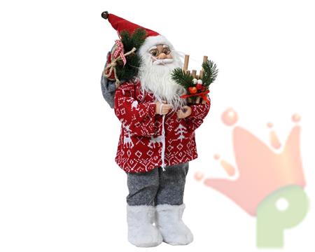 BABBO NATALE CON MAGLIONE ROSSO H.45 CM
