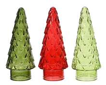 ALBERO DI NATALE IN VETRO H.25 CM 3 ASS