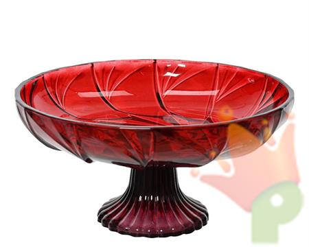ALZATA PER TORTA IN VETRO  BORDEAUX 20XH.10 CM