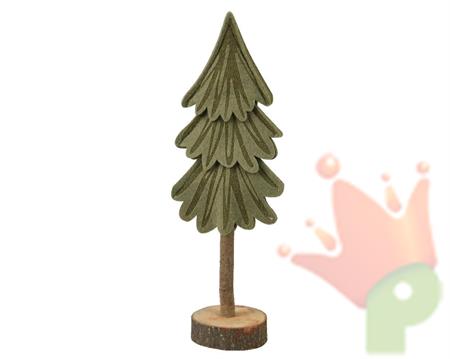 ALBERO IN FELTRO CON BASE IN LEGNO H.23X7X5,5 CM