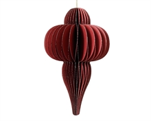PENDENTE NATALIZIO IN CARTA NIDO D'APE ROSSO H.8X4,8 CM