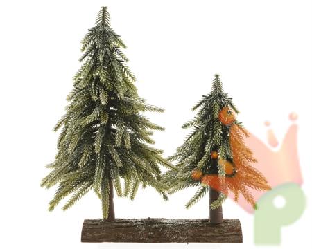 MINI ALBERI VERDE GLITTER SU TRONCO H.28 CM