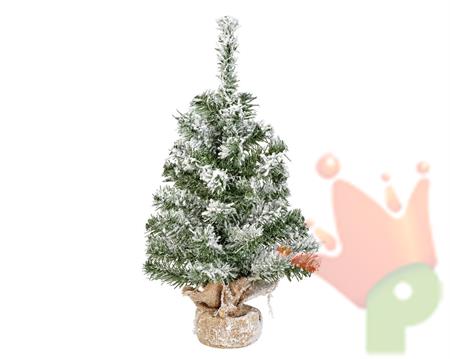 MINI ALBERO IMPERIAL INNEVATO CON BASE IN JUTA H.45 CM