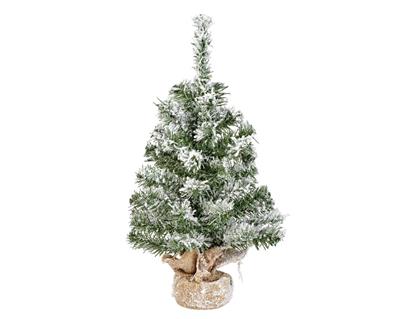 MINI ALBERO IMPERIAL INNEVATO CON BASE IN JUTA H.45 CM