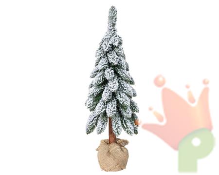 MINI ALBERO TORA PINE INNEVATO CON BASE IN JUTA H.65 CM
