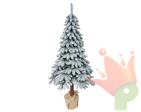 ALBERO DI NATALE INNEVATO 210 CM SNOWY TORA PINE BASE IN JUTA