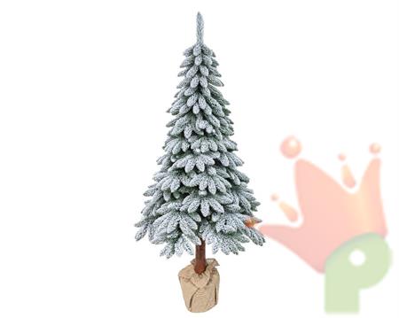 ALBERO DI NATALE INNEVATO 240 CM SNOWY TORA PINE BASE IN JUTA