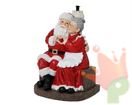 BASE PER ALBERO DI NATALE BABBO E MAMMA NATALE  H.97X73 CM