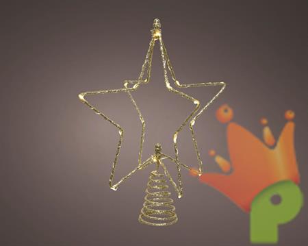 PUNTALE STELLA ORO IN METALLO CON MICROLED