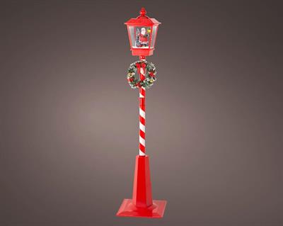 LANTERNA ROSSA LUMINOSA CON  BABBO NATALE MUSICA E MOVIMENTO  H1