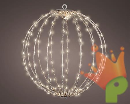 SFERA IN METALLO LUMINOSA 240 MICROLED BIANCO CALDO LUCE FISSA 3