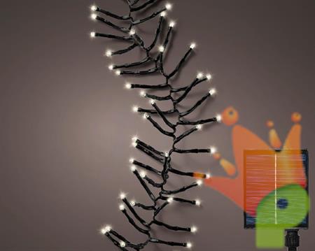 LUCI DI NATALE CLUSTER CON PANNELLO SOLARE 768 LED BIANCO CALDO