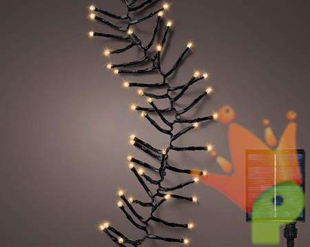 LUCI DI NATALE CLUSTER 768 LED EXTRA CALDO CON PANNELLO SOLARE