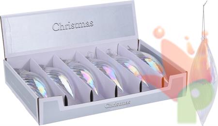 PALLINA DI NATALE A GOCCIA IRIDESCENTE 21 CM