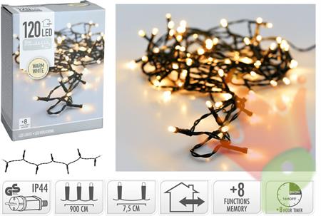 LUCI DI NATALE 120 LED BIANCO CALDO