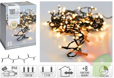 LUCI DI NATALE 180 LED BIANCO CALDO