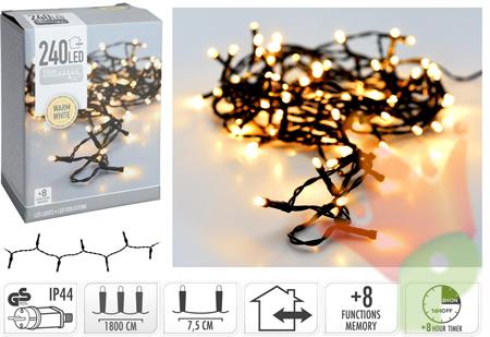 LUCI DI NATALE 240 LED BIANCO CALDO