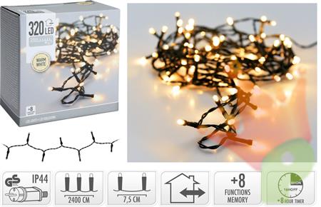 LUCI DI NATALE 320 LED BIANCO CALDO